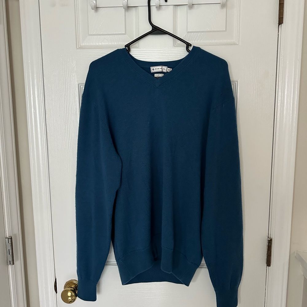 Peter Millar 100% cashmere Blue V-Neck Sweater for Men